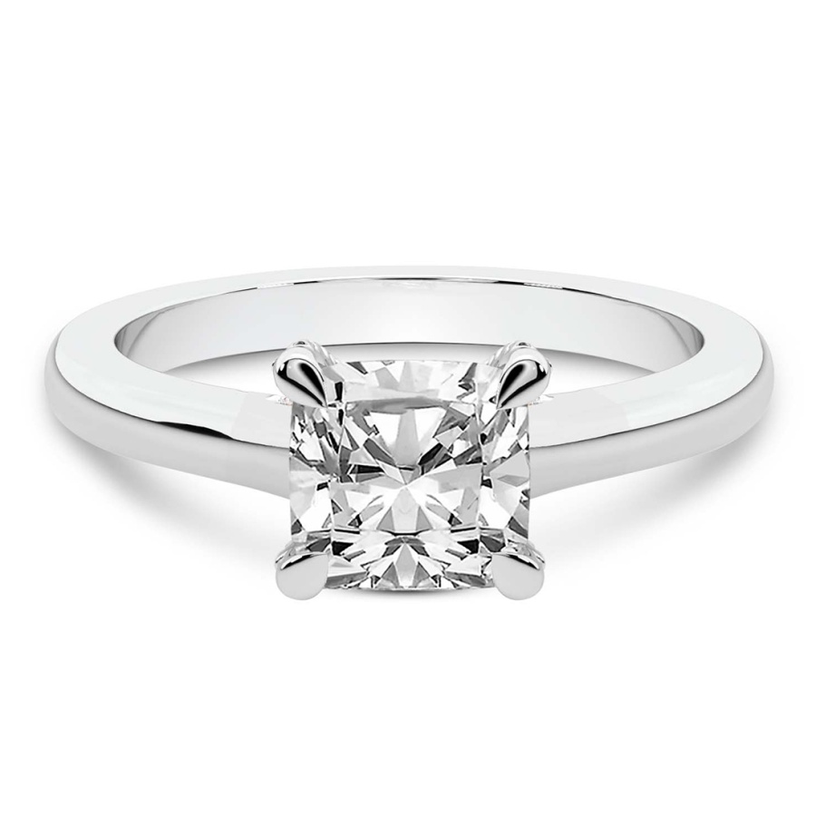 Agnes Criss cross Prong Solitaire 2mm Lab Diamond Ring front view