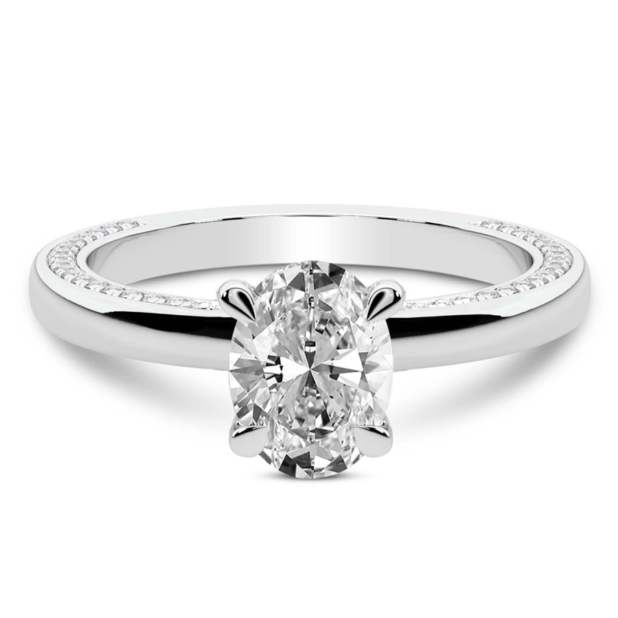 1.37 ct. oval Edith Solitaire Ring in 10kt white gold front image