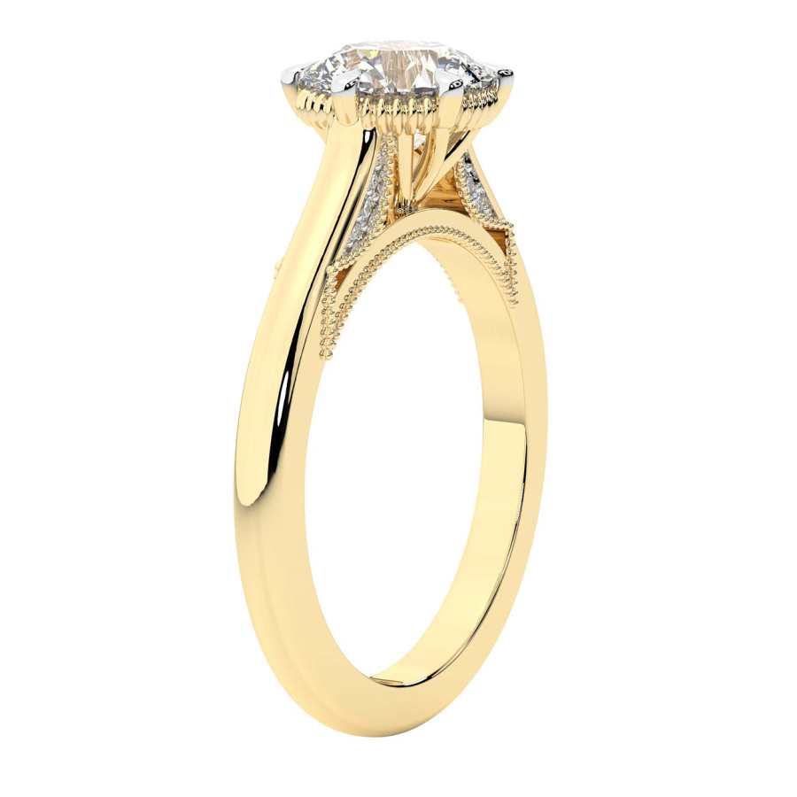 Esther Tacori Style Solitaire Diamond Ring top view