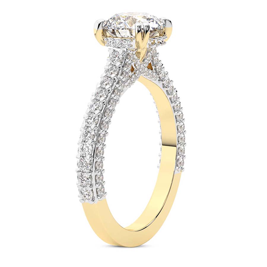 Eternia Criss Cross Side Halo Diamond Ring top view