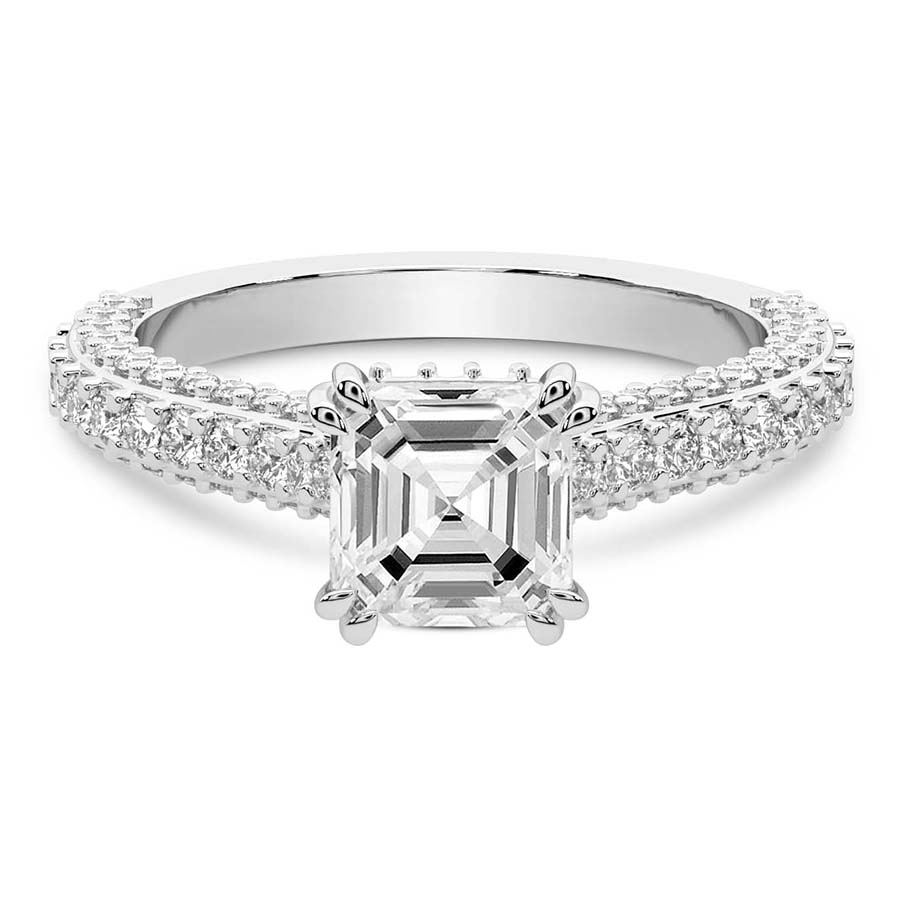 Eternia Criss Cross Side Halo Lab Diamond Ring front view