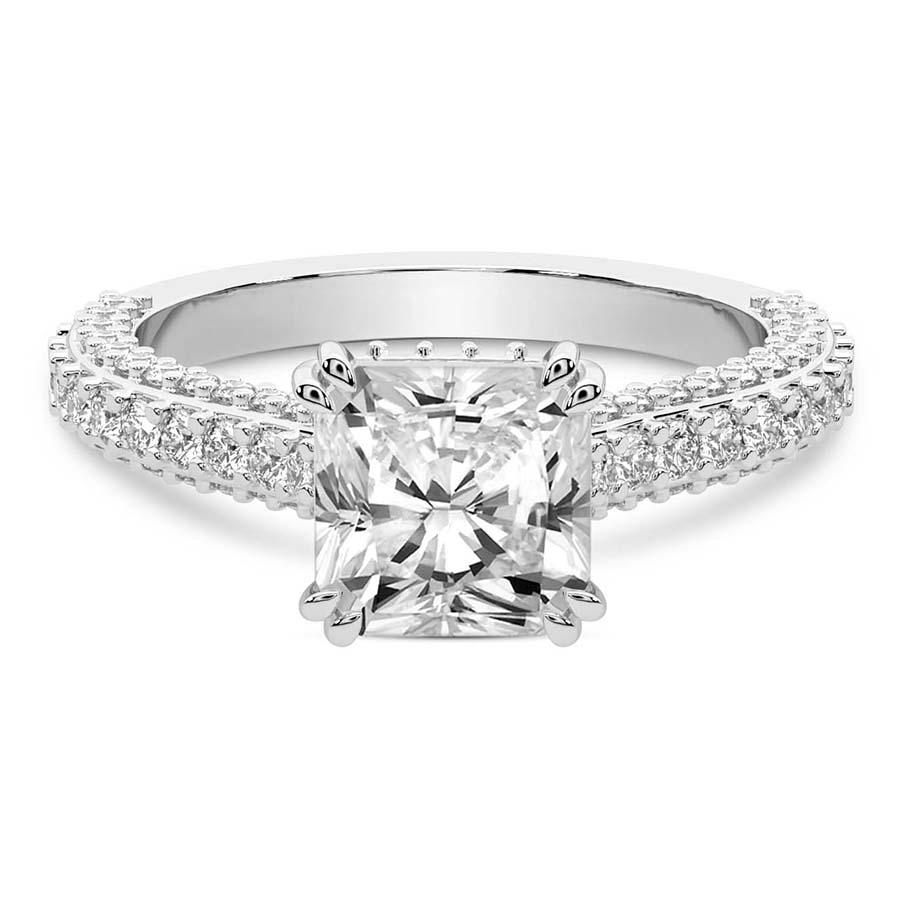 Eternia Criss Cross Side Halo Lab Diamond Ring front view