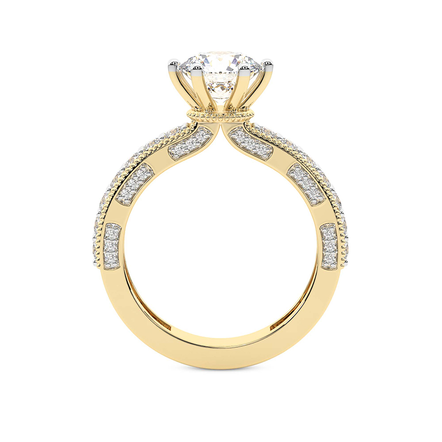 18kt Yellow Gold Regalia Milgrain Lab Diamond Ring side right image one