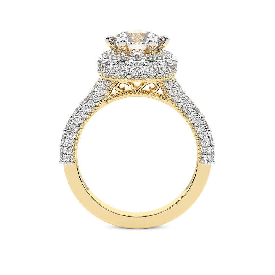 1.39 ct. round Luxoré vinatge ring in 10kt yellow gold side right image one