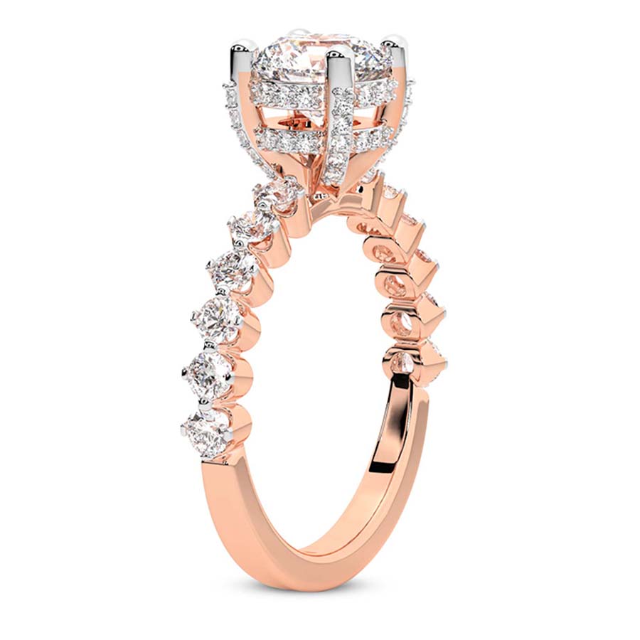 Caitronia Floating Side Stones Diamond Ring top view