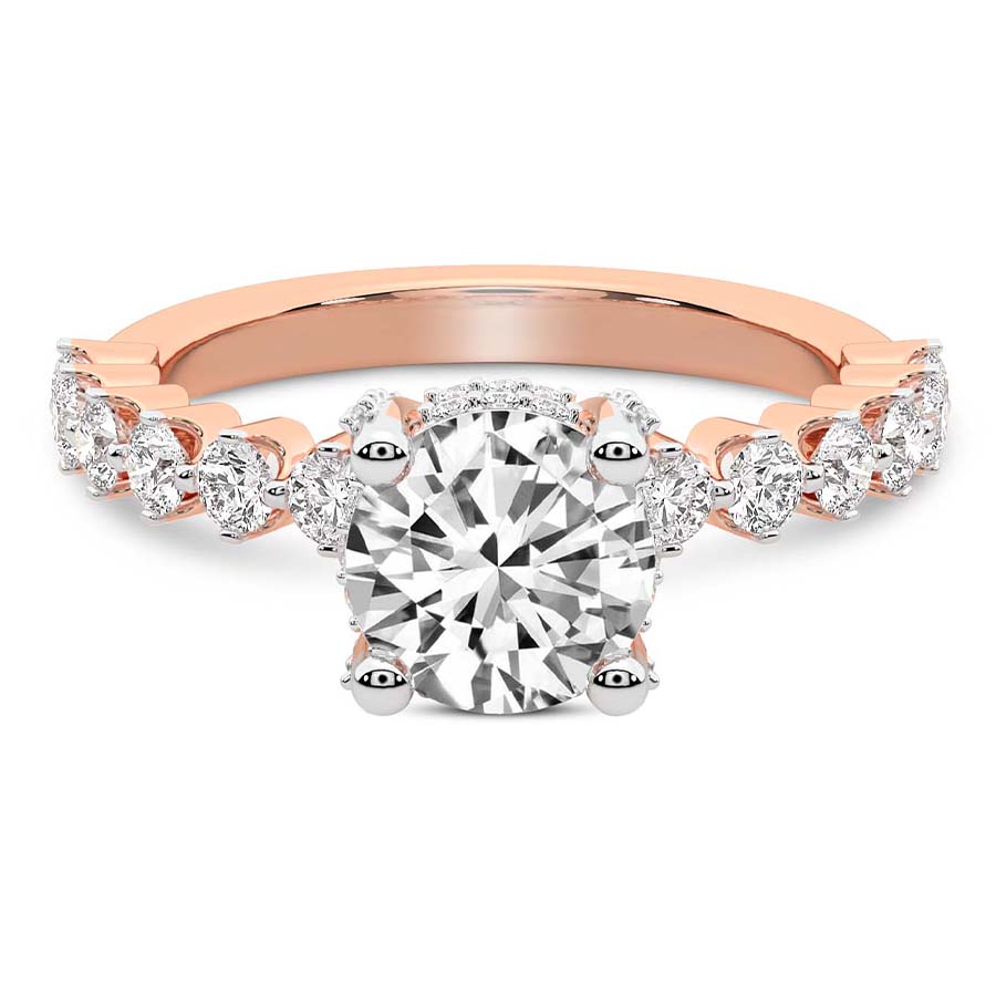 Caitronia Floating Side Stones Diamond Ring front view
