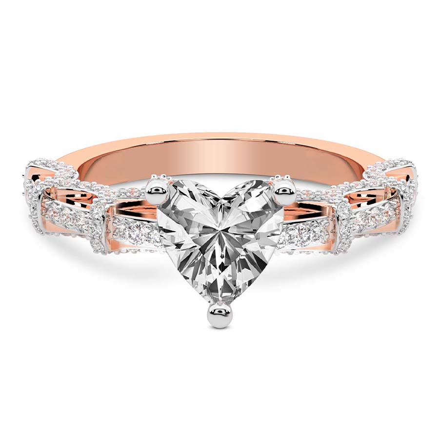 Ciara Petite Station Style Lab Diamond Ring front view