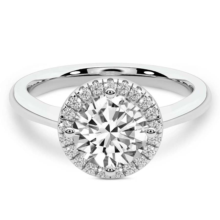 Hearts On Fire Halo Platinum Diamond Engagement Ring Transcend Single Halo.  Arthur's Jewelers
