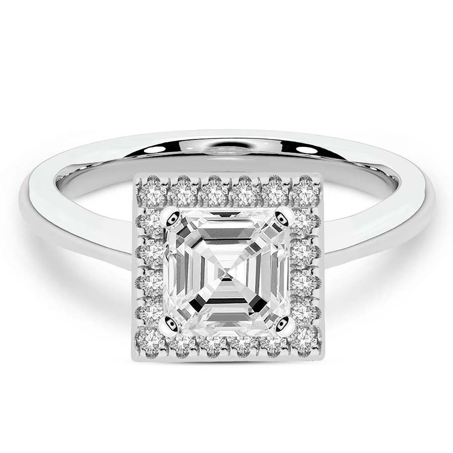 Harriet Halo Lab Diamond Ring front view