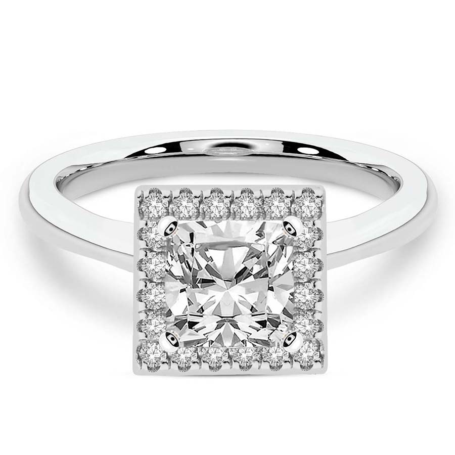 Harriet Halo Lab Diamond Ring front view