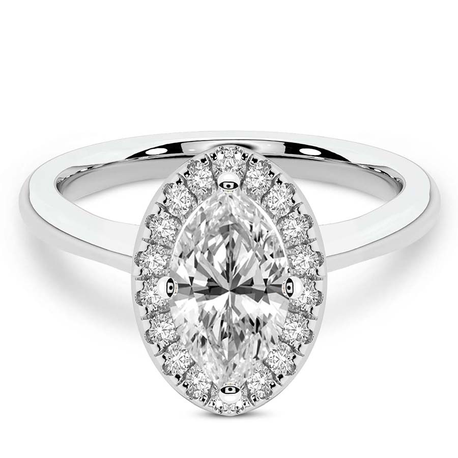 Harriet Halo Lab Diamond Ring front view