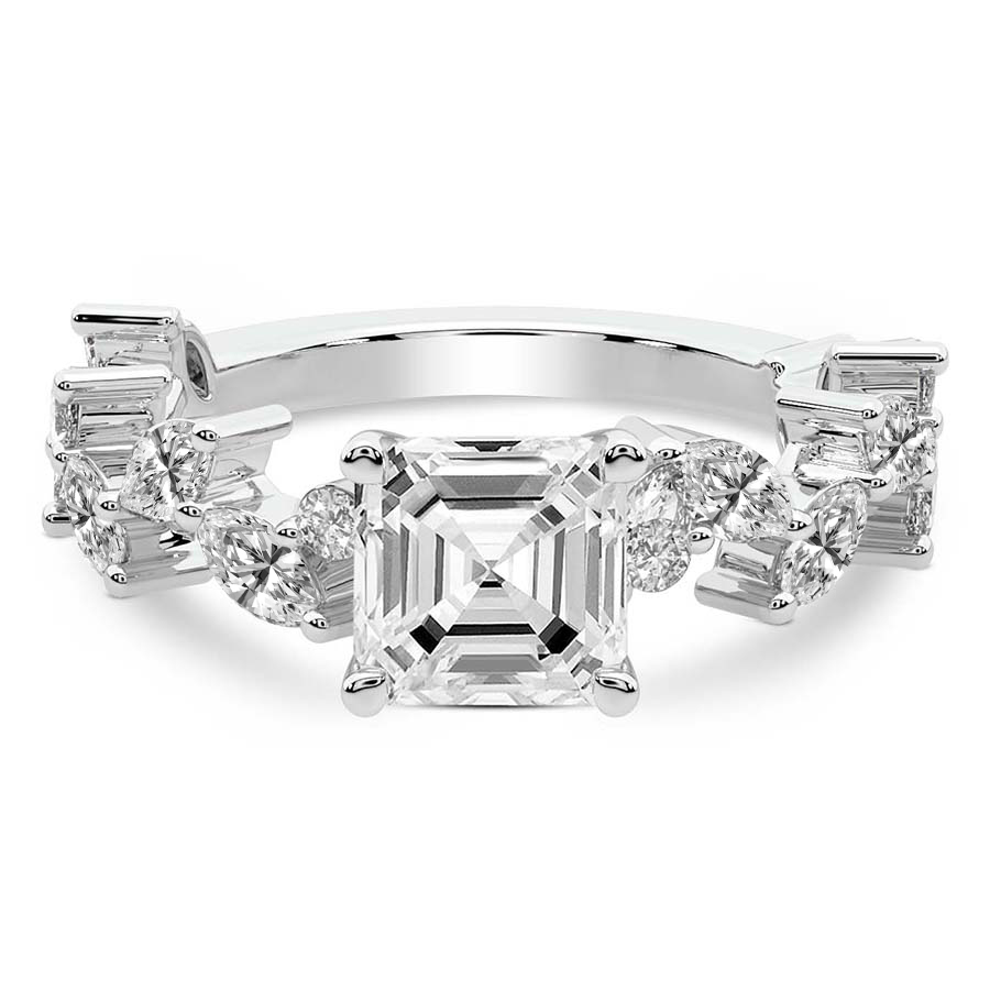 Hester Petite Side Stone Lab Diamond Ring front view