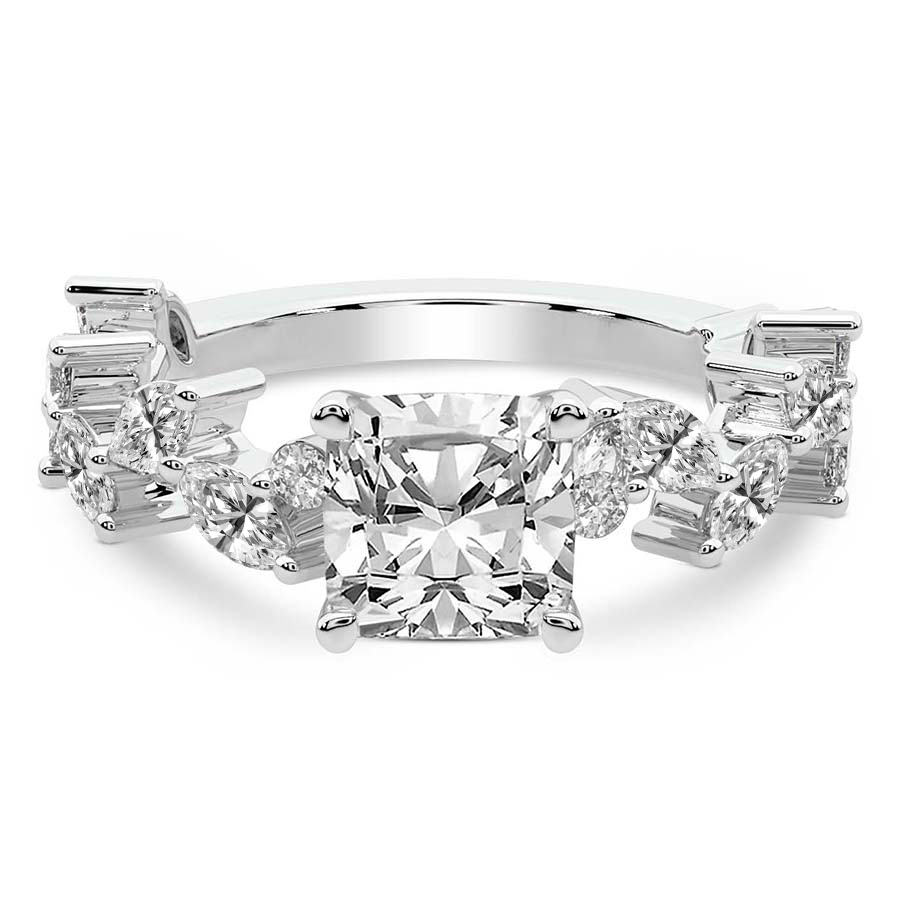 Hester Petite Side Stone Lab Diamond Ring front view