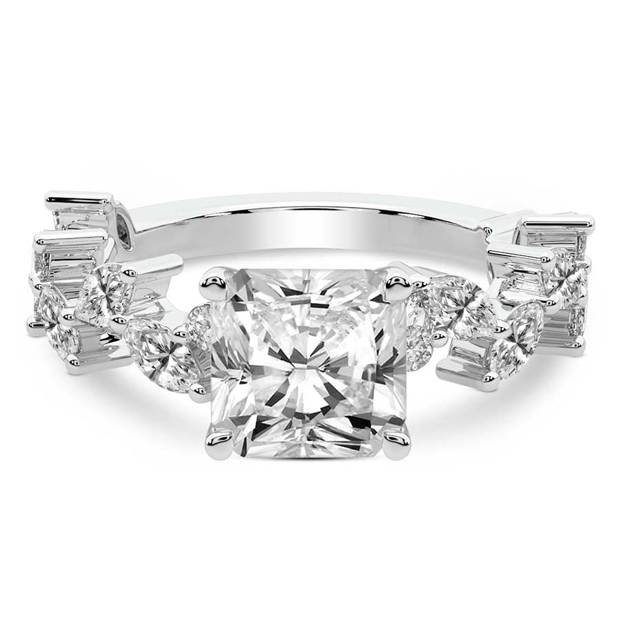 Hester Petite Side Stone Lab Diamond Ring front view