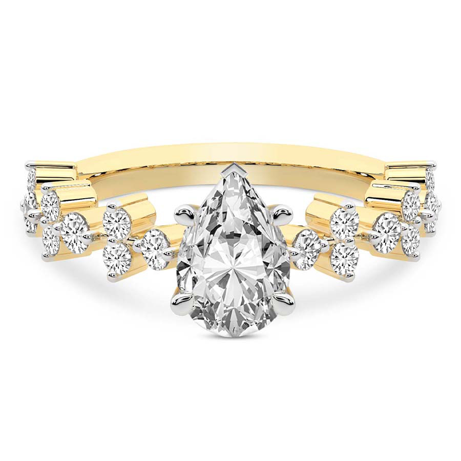 2.96 ct. pear Dorothea Ring in 18kt yellow gold front image
