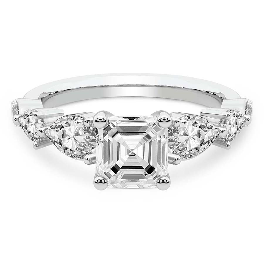 Frances Side Stone Lab Diamond Ring front view