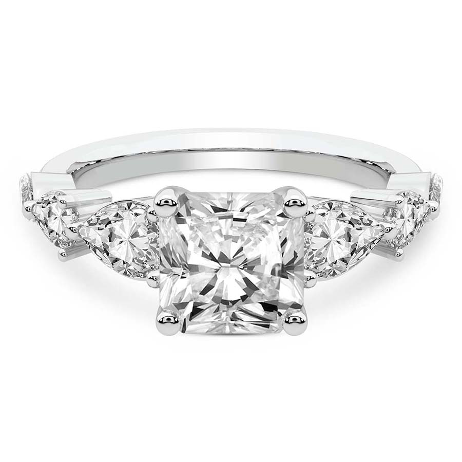Frances Side Stone Lab Diamond Ring front view