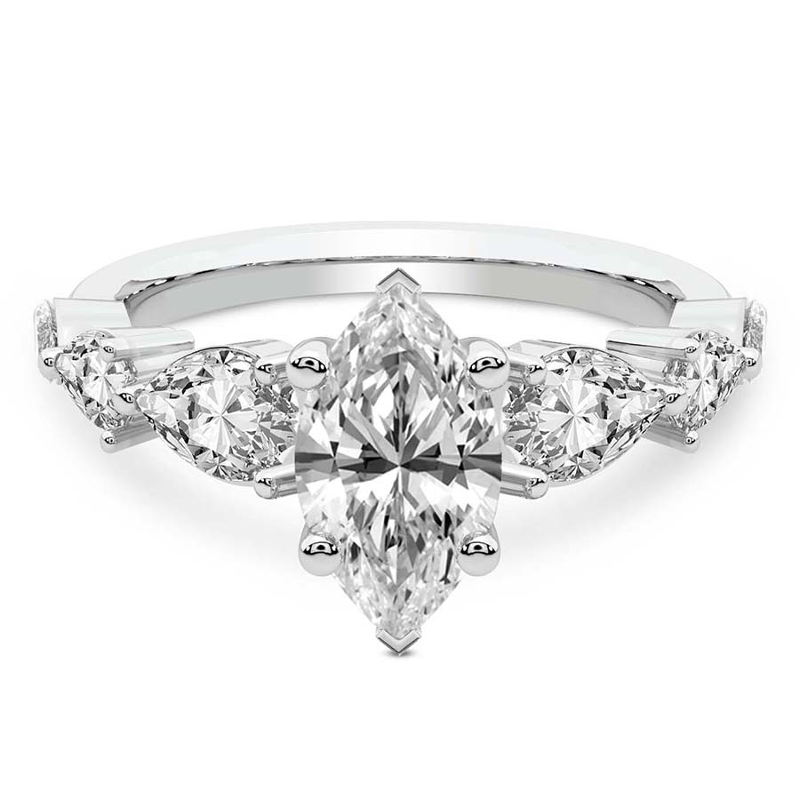 Frances Side Stone Lab Diamond Ring front view