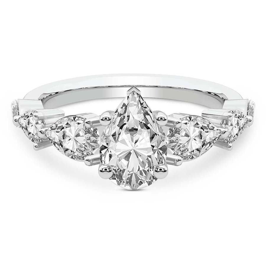 Frances Side Stone Lab Diamond Ring front view