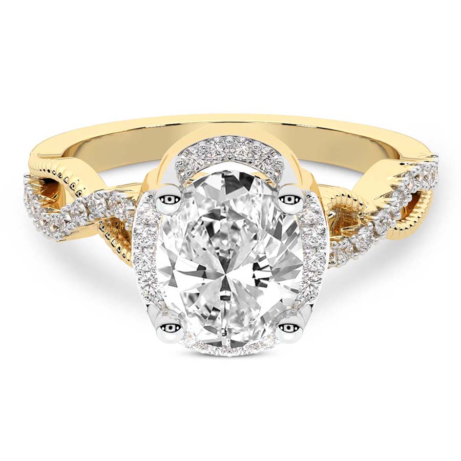 1.37 ct. oval Astoré Channel Glided Ring in 14kt yellow gold front image