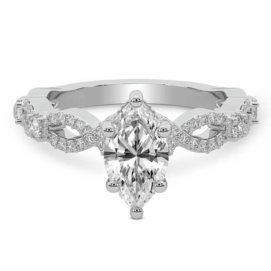 Aristea Elite Milgrain Lab Diamond Ring front view
