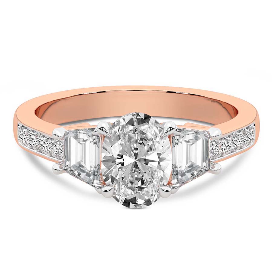 2.44 ct. oval Daria Ring in 14kt rose gold front image