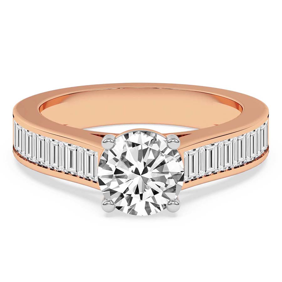 Irene Side Stone Lab Diamond Ring front view