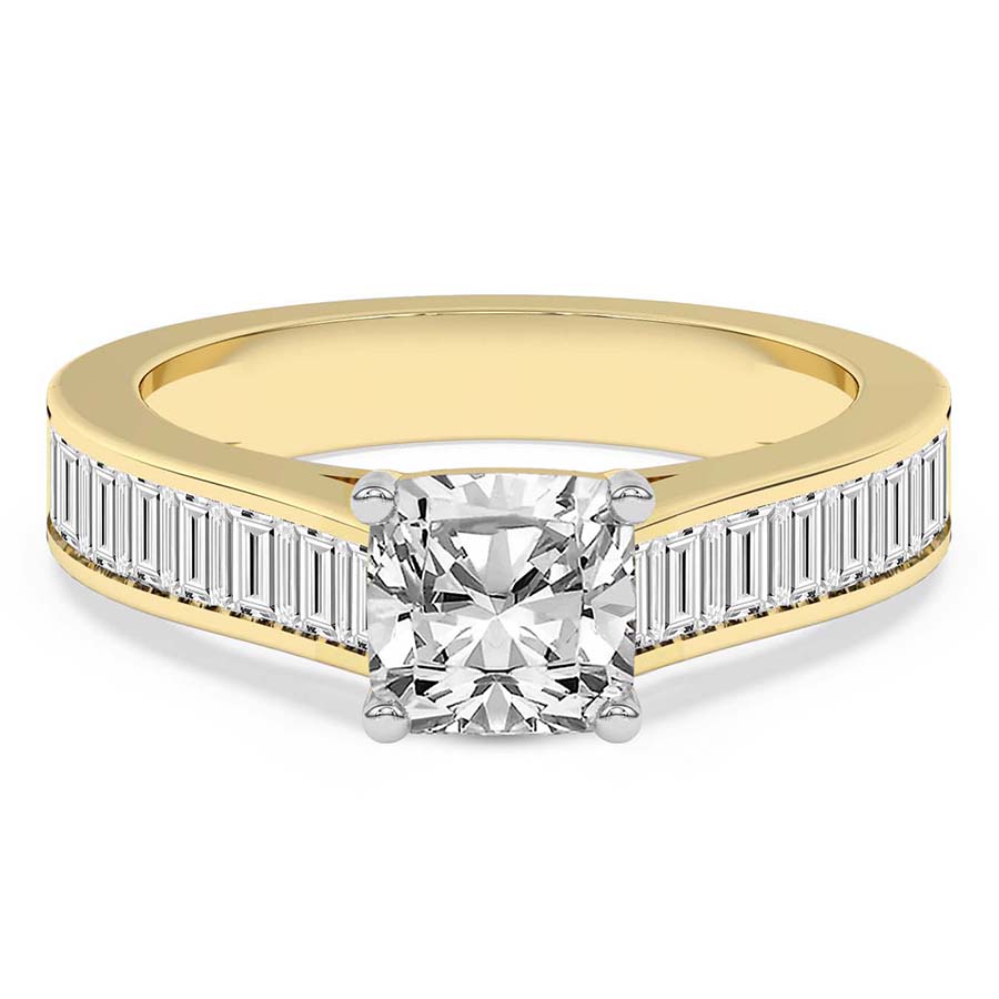 Irene Side Stone Lab Diamond Ring front view