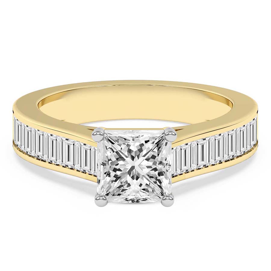 Irene Side Stone Lab Diamond Ring front view