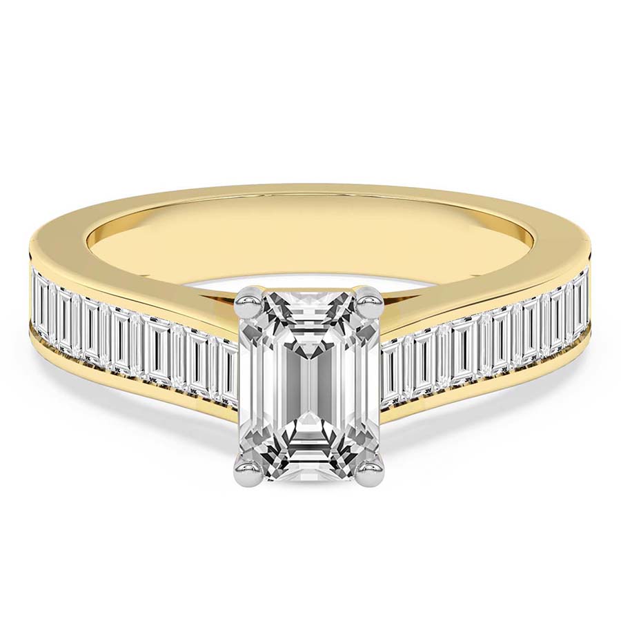 Irene Side Stone Lab Diamond Ring front view