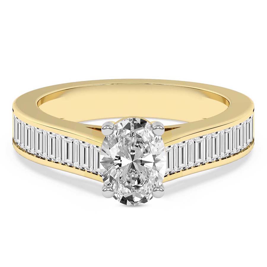 Irene Side Stone Lab Diamond Ring front view