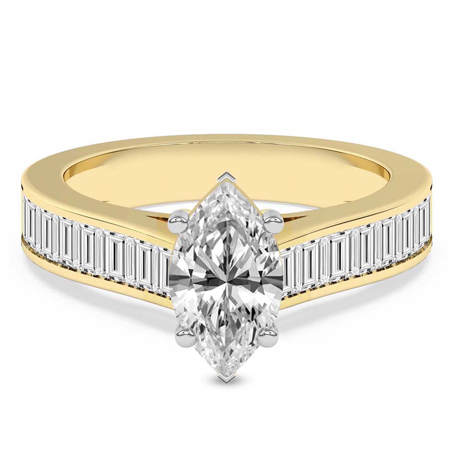 Irene Side Stone Lab Diamond Ring front view