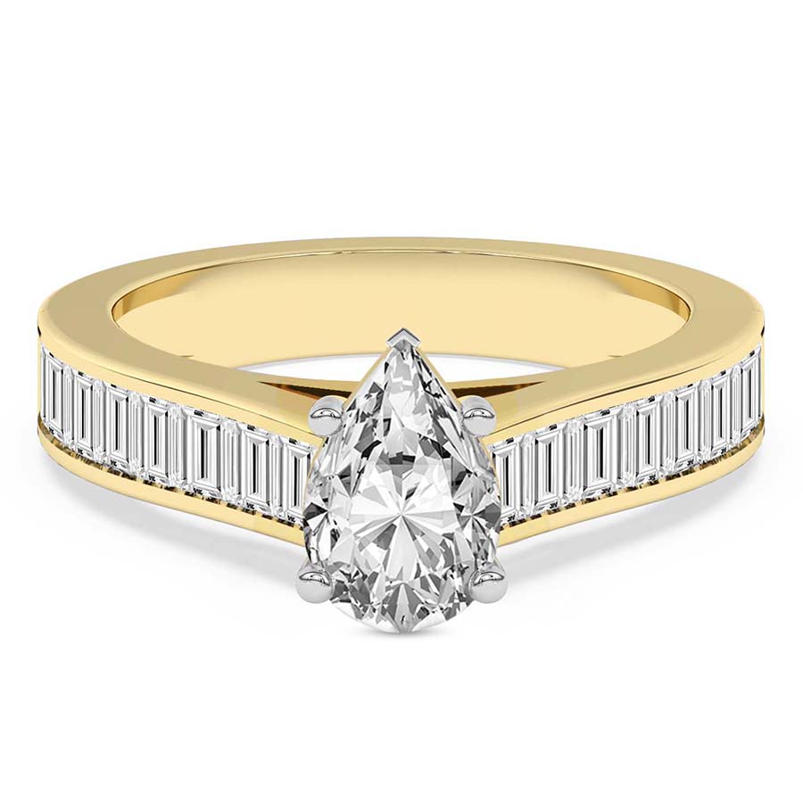 Irene Side Stone Lab Diamond Ring front view
