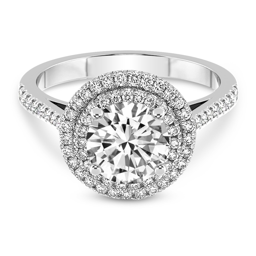 Arya Double Halo Diamond Ring Front View