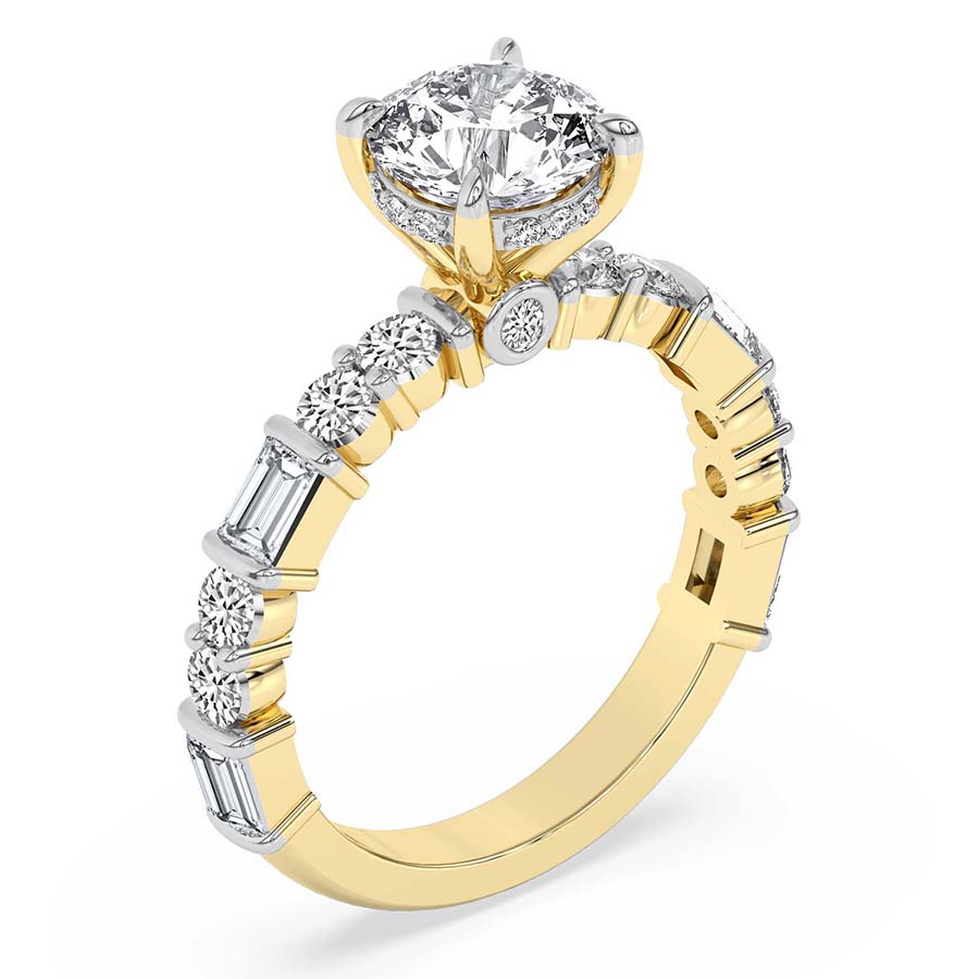 Enchanted Bliss Side Stone Lab Diamond Ring top view