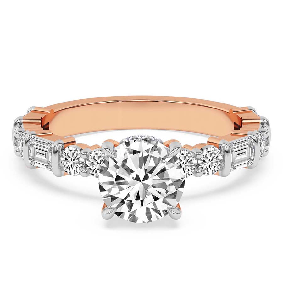 Enchanted Bliss Side Stone Lab Diamond Ring front view