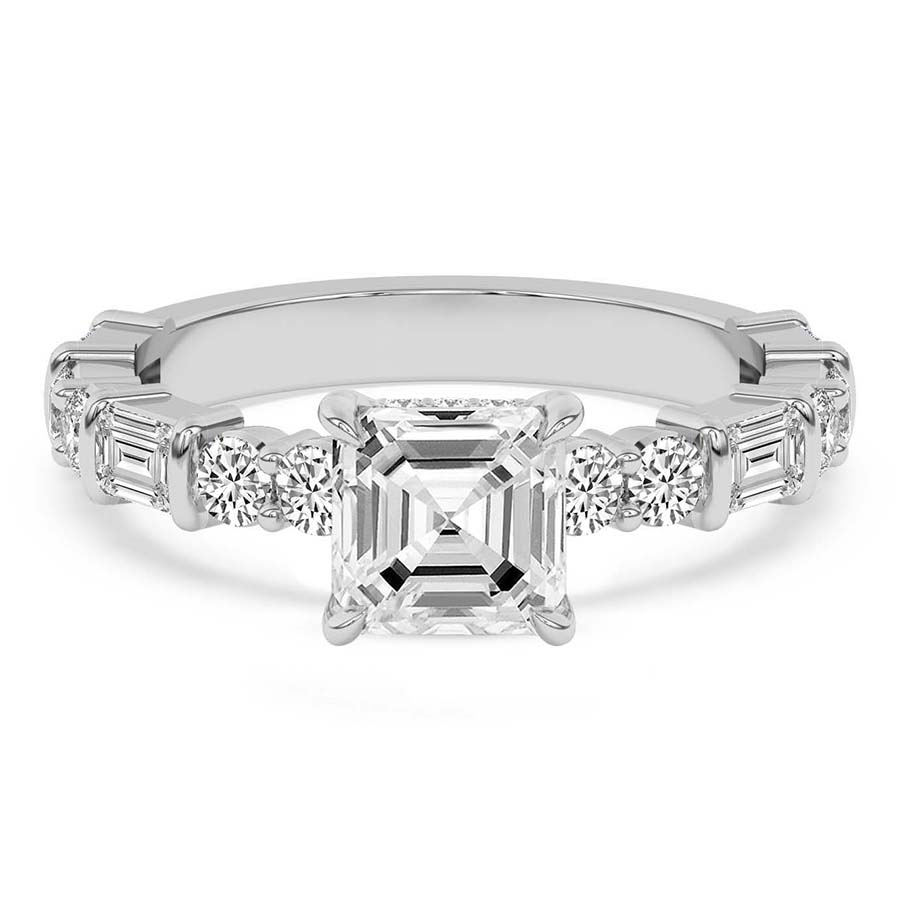 Enchanted Bliss Side Stone Lab Diamond Ring front view
