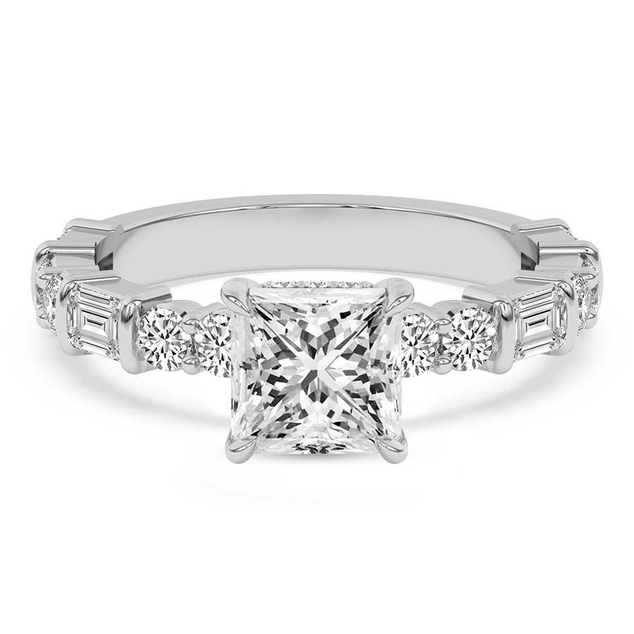 Enchanted Bliss Side Stone Lab Diamond Ring front view