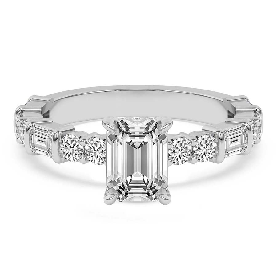 Enchanted Bliss Side Stone Lab Diamond Ring front view