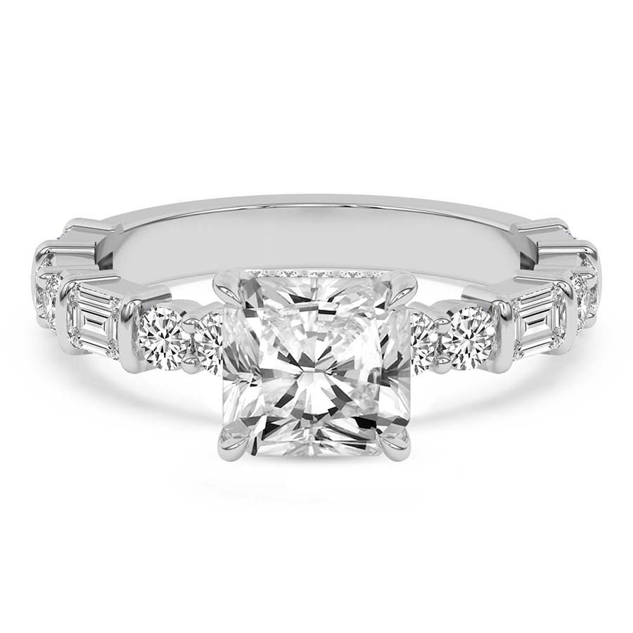 Enchanted Bliss Side Stone Lab Diamond Ring front view