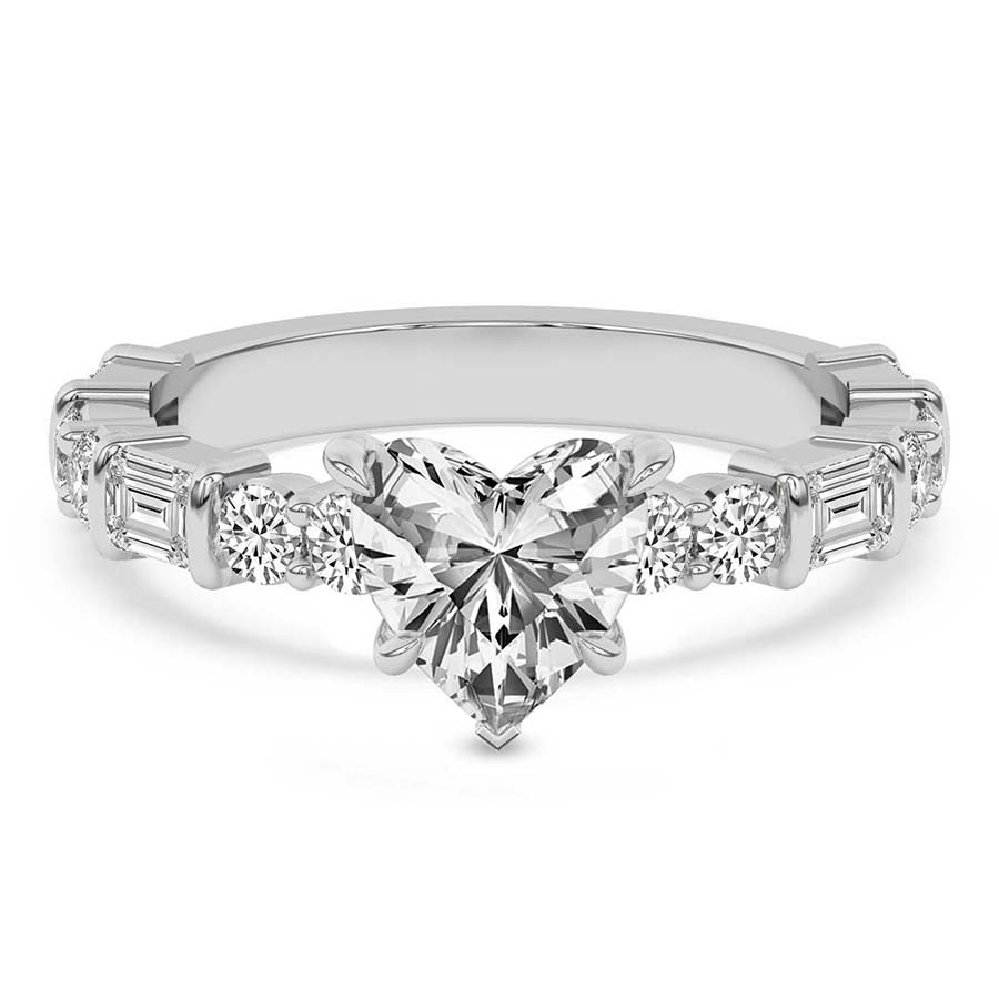 Enchanted Bliss Side Stone Lab Diamond Ring front view