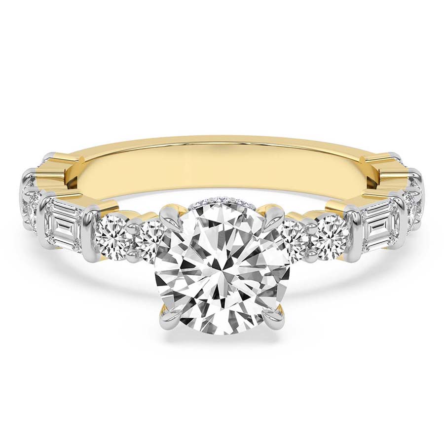 Enchanted Bliss Side Stone Lab Diamond Ring front view