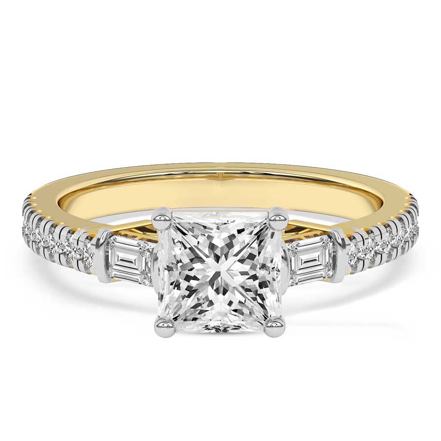 Opalina Charm Side Stone Lab Diamond Ring front view
