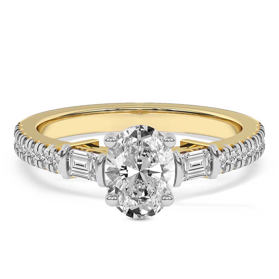 Opalina Charm Side Stone Lab Diamond Ring front view