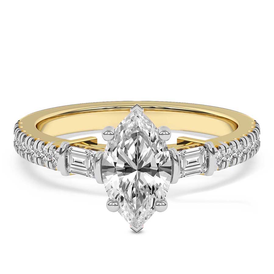 Opalina Charm Side Stone Lab Diamond Ring front view