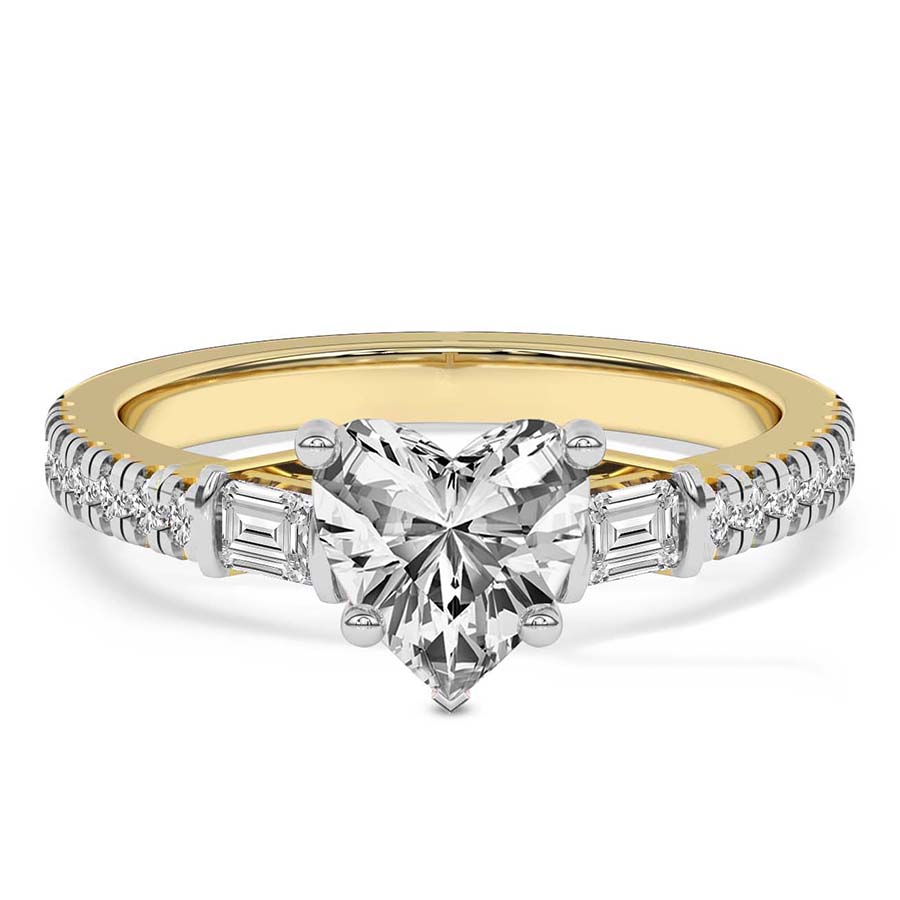 Opalina Charm Side Stone Lab Diamond Ring front view