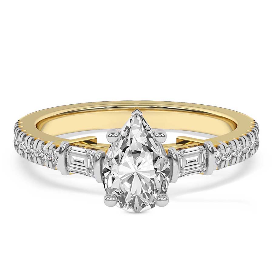 Opalina Charm Side Stone Lab Diamond Ring front view