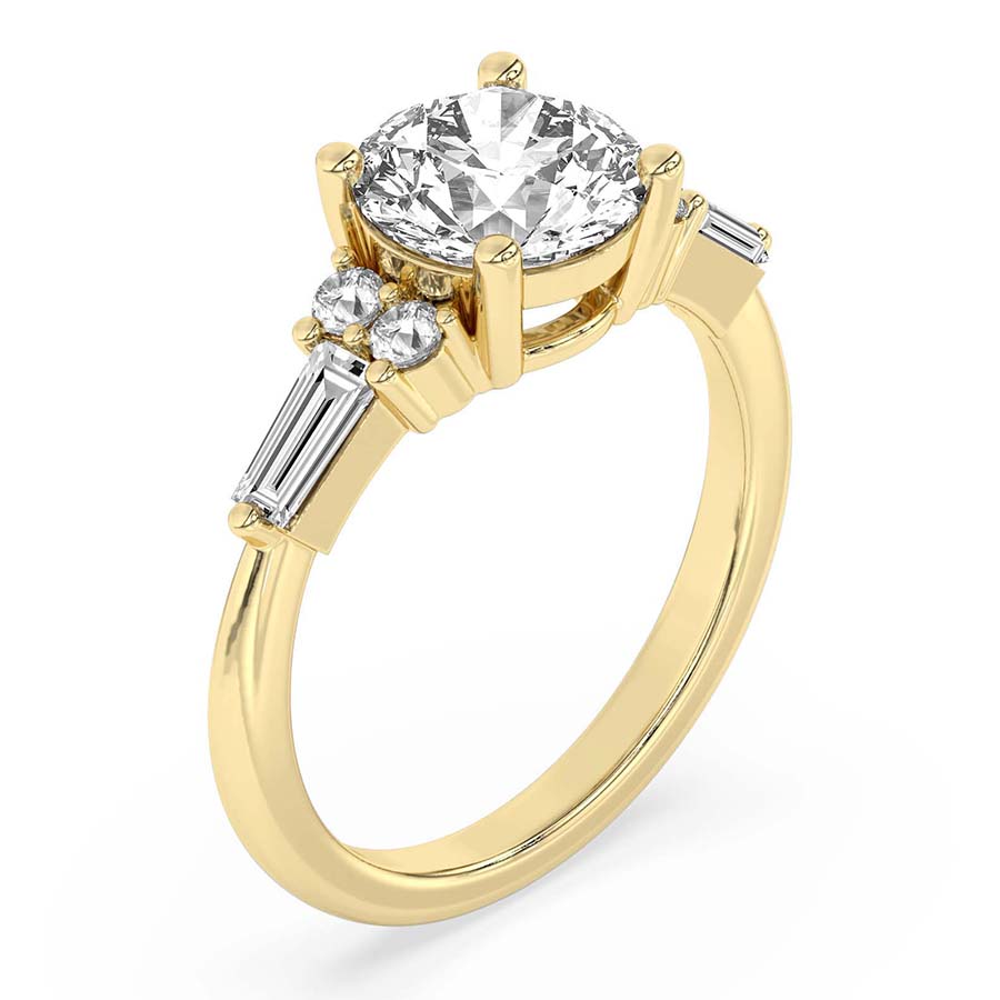 Helia Tapered Baguette Lab Diamond Ring top view