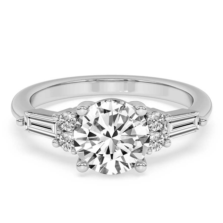 Helia Tapered Baguette Lab Diamond Ring front view