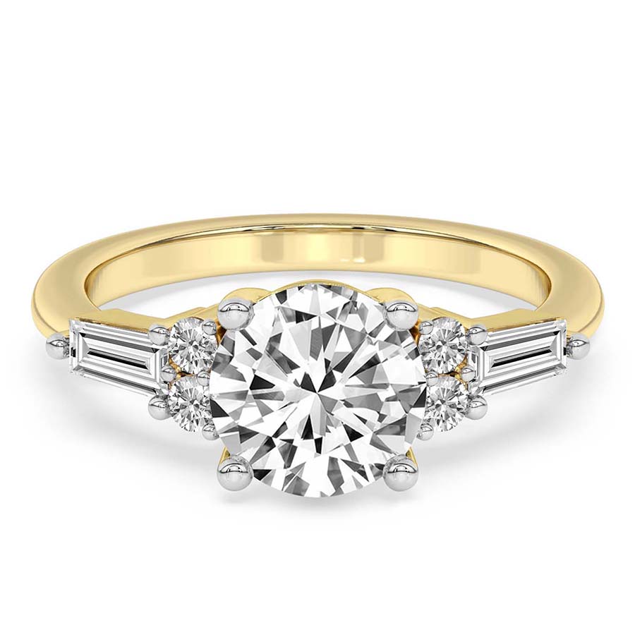 Helia Tapered Baguette Lab Diamond Ring front view